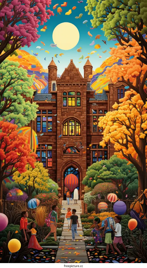 Children Playing on a School Playground