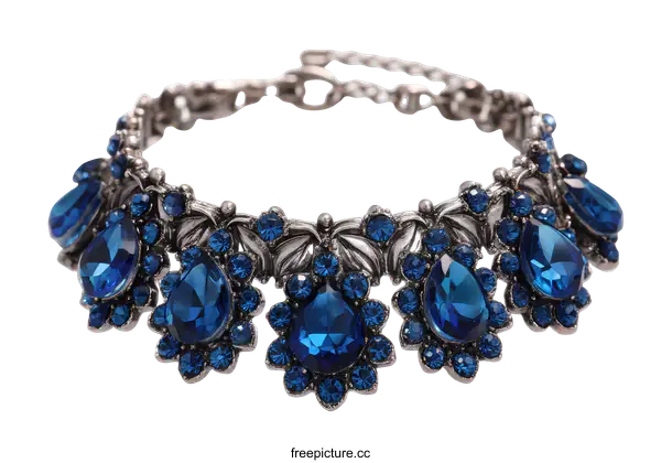 [Transparent Background PNG]Vintage Blue Crystal Necklace