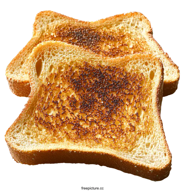 [Transparent Background PNG]Crispy Toasted Bread Slices Close-up