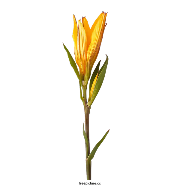 [Transparent Background PNG]Close-up of a single vibrant yellow flower