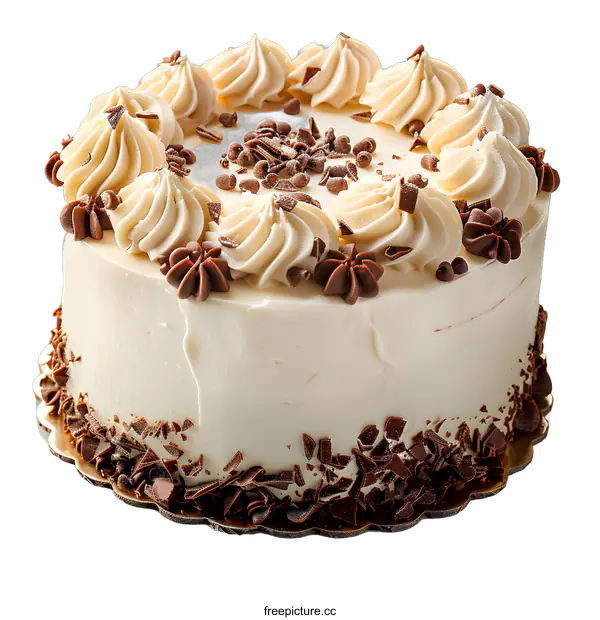 [Transparent Background PNG]Chocolate Chip Cake with Chocolate Frosting