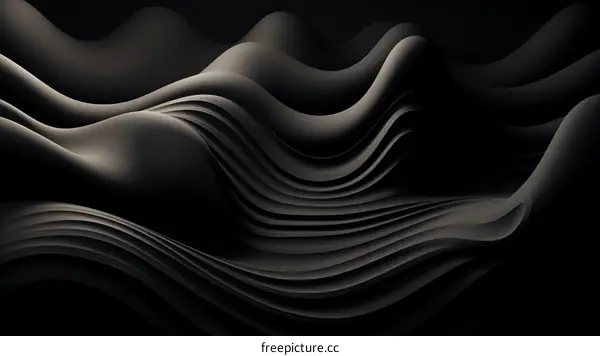 Abstract Black and Gray Wavy Background