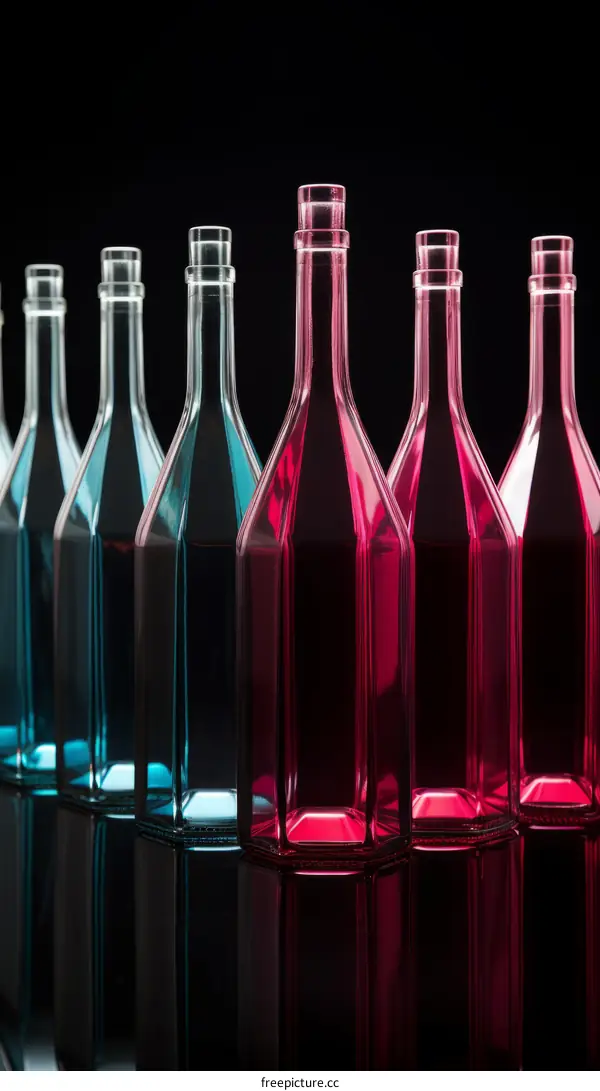 Bottles of Different Colors and Sizes