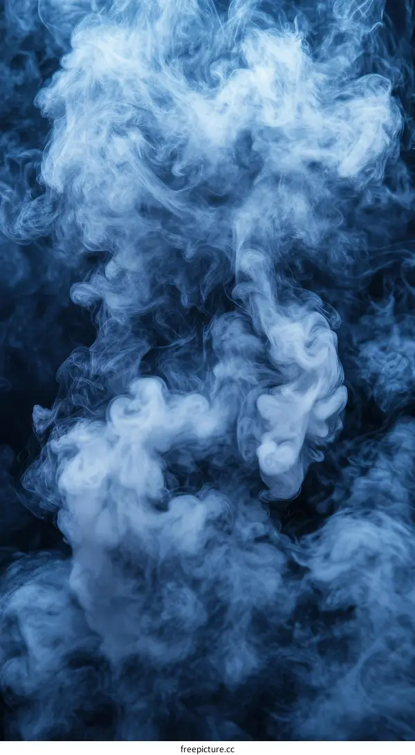 Abstract Blue Smoke Patterns on Dark Background