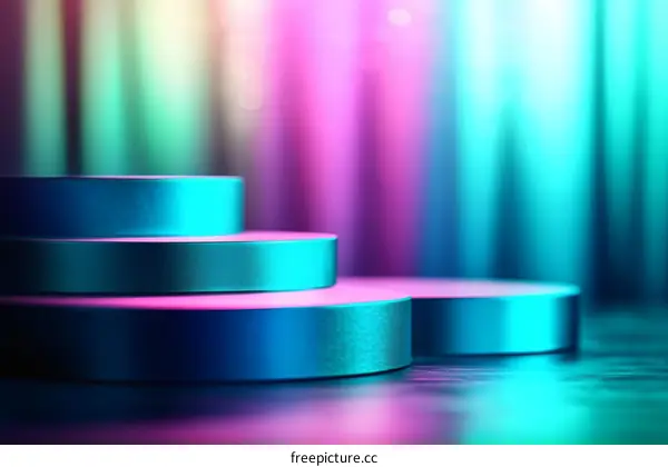 Abstract Neon Product Display Stages