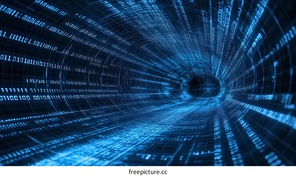 Digital Tunnel of Binary Code