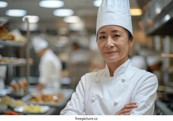 Portrait of a confident female chef in a commercial kitchen