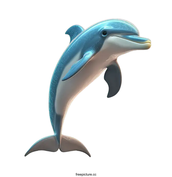 [Transparent Background PNG]Jumping Dolphin Illustration on White Background