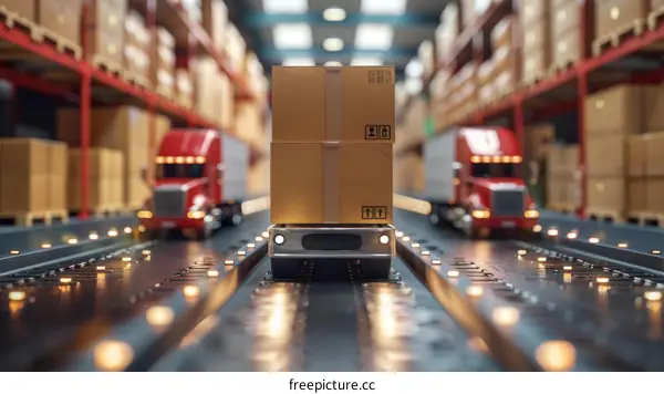 Automated guided vehicle in a modern warehouse