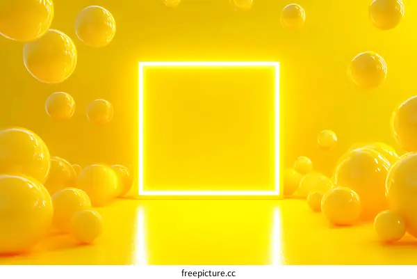 Abstract Yellow Sphere Product Showcase