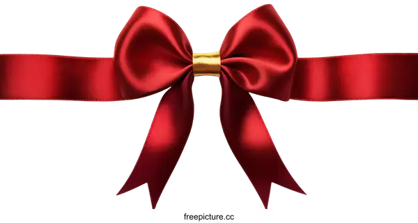 [Transparent Background PNG]Elegant Red Satin Ribbon Bow Decoration