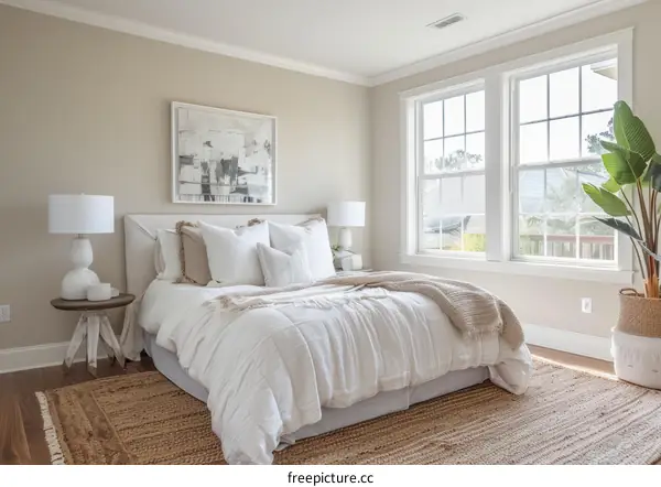 A Bright and Airy Bedroom With a Neutral Color Palette