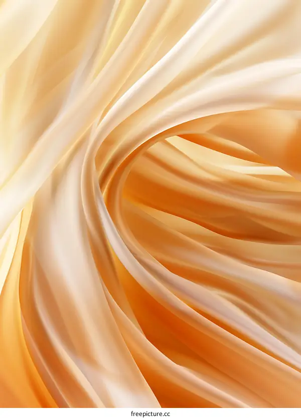 Abstract Background with Golden Silk Fabric Draped