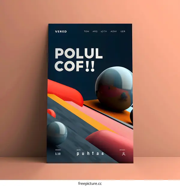 Abstract Colorful Geometric Shapes Poster Design