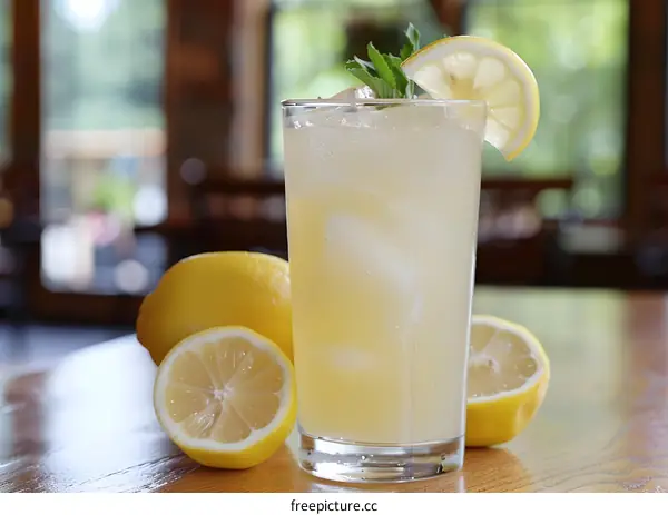 Refreshing Homemade Lemonade with Lemon Slices and Mint