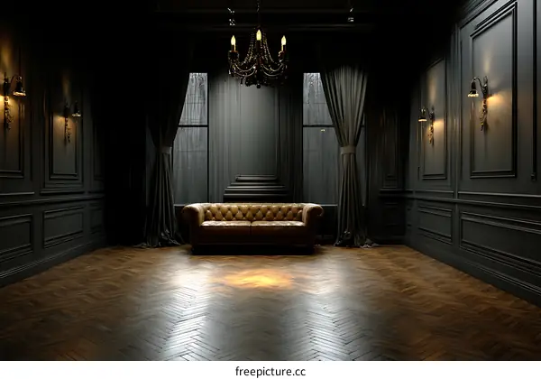 Dark Elegant Interior Design Living Room