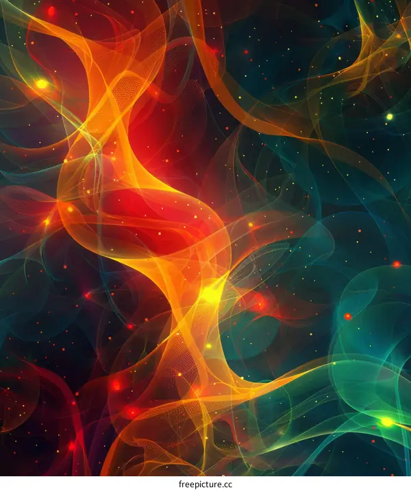 Whimsical Nebulas in Cosmic Blue and Crimson