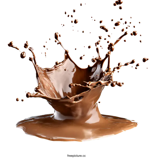 [Transparent Background PNG]Chocolate Splash Against White Background