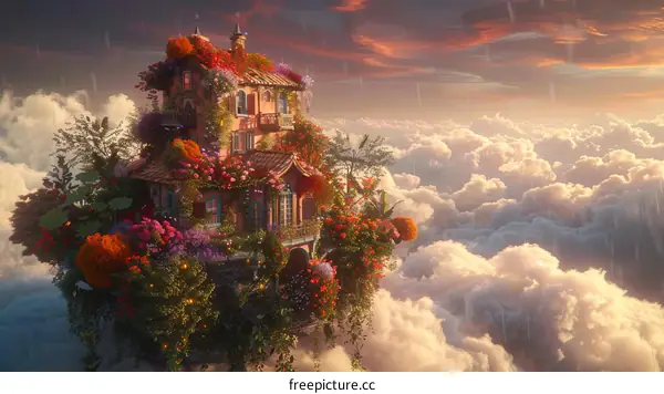 A Surreal House above the Clouds