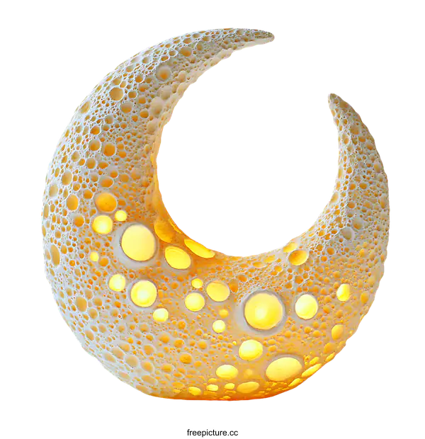 [Transparent Background PNG]Abstract Moon Lamp Sculpture