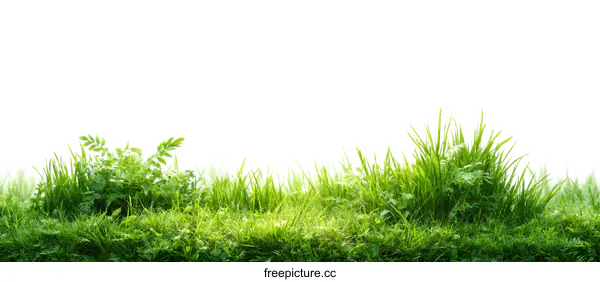 [Transparent Background PNG]Fresh Green Grass Field Background Image
