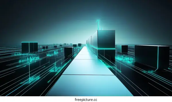 Abstract Futuristic Cityscape Network