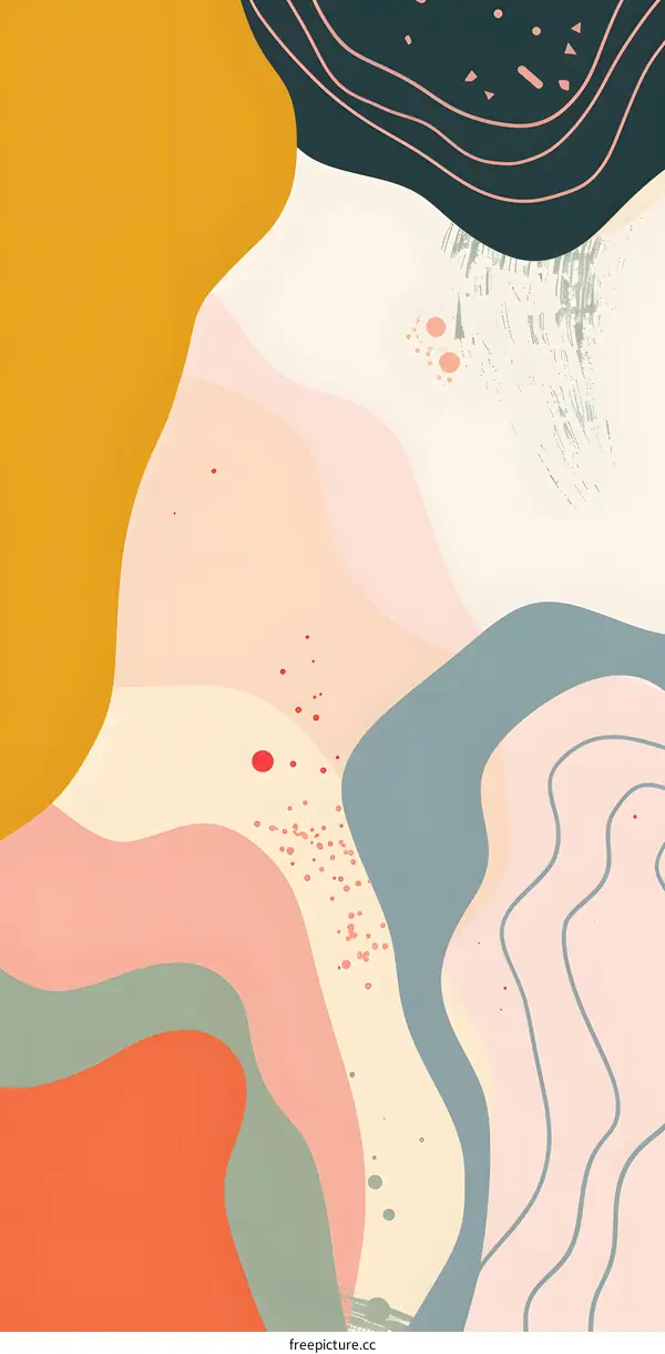 Abstract Shapes Pattern Background In Pastel Color