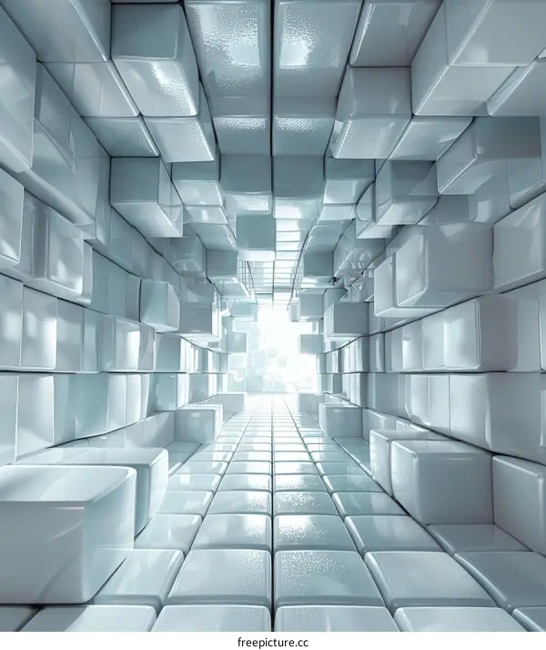 Futuristic Sci-Fi Tunnel with Bright Lights