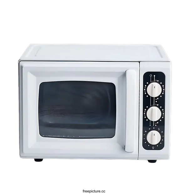 [Transparent Background PNG]Vintage White Microwave Oven