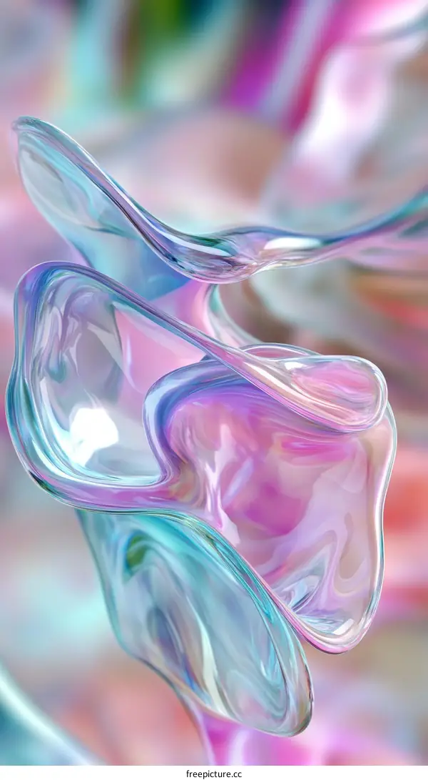 Abstract Liquid Forms in Pastel Colors