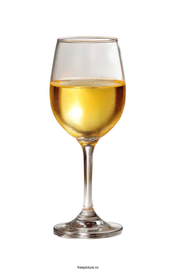 [Transparent Background PNG]Elegant Wine Glass with Golden Liquid