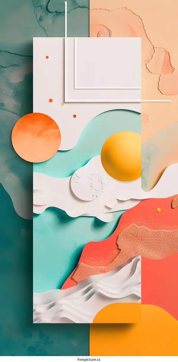 Abstract Art Background With Colorful Shapes And Textures