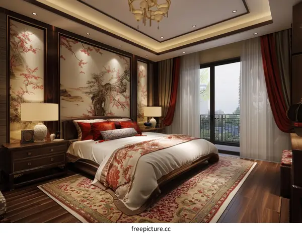 Elegant Chinese Style Bedroom Interior Design