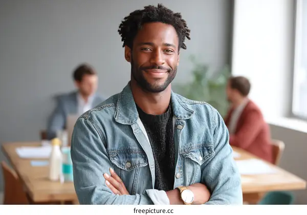 Confident African American Man in Business Setting