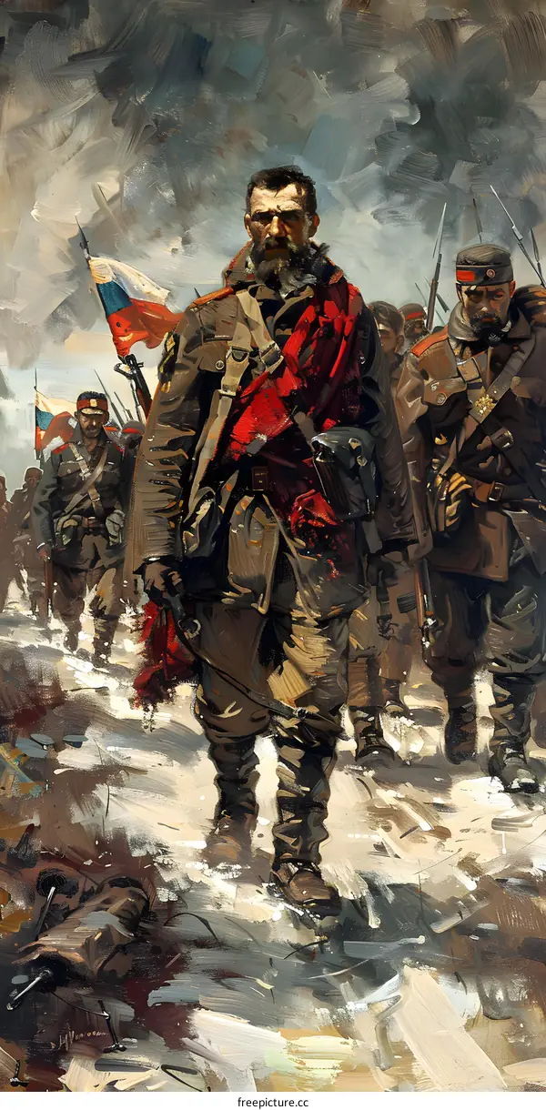 A group of soldiers in the snow