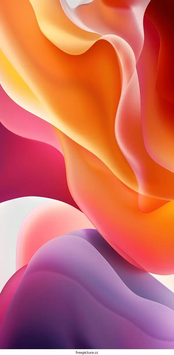 Abstract Purple Orange And Pink Liquid Swirls Background