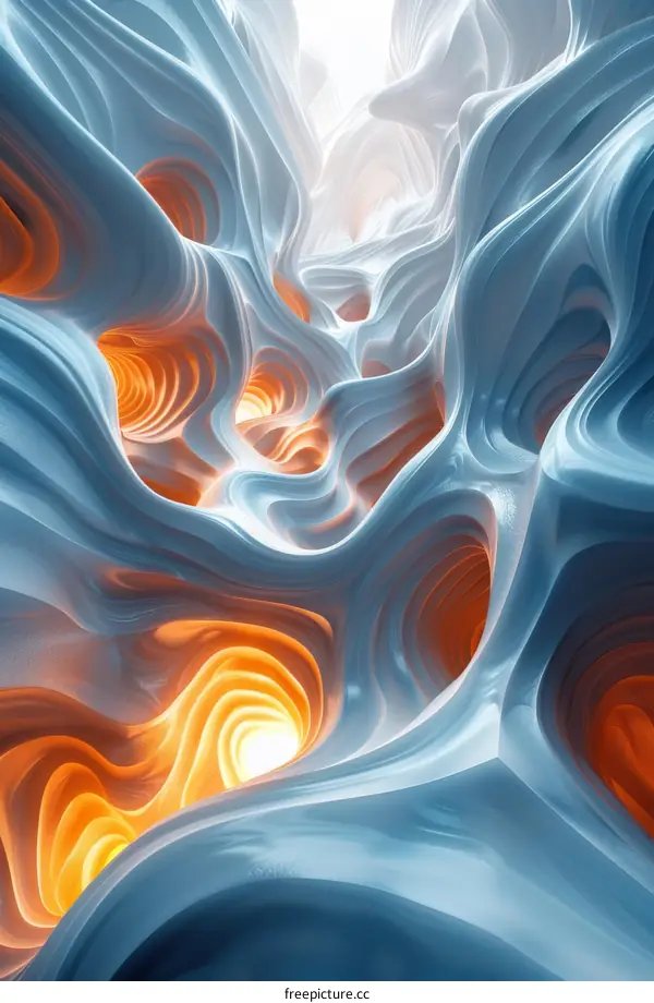 Blue and Orange Abstract Art