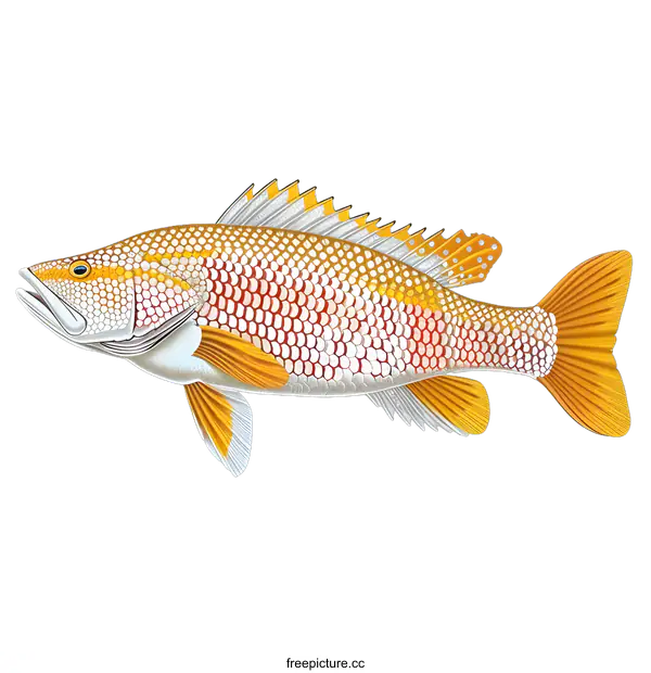 [Transparent Background PNG]A vector illustration of a red and yellow fish