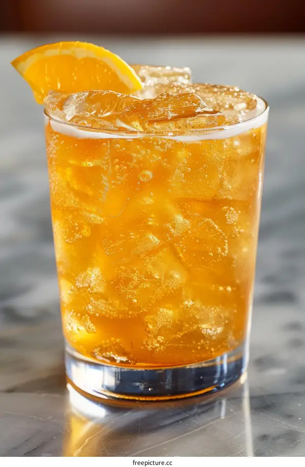 refreshing orange cocktail in a glass with an orange slice