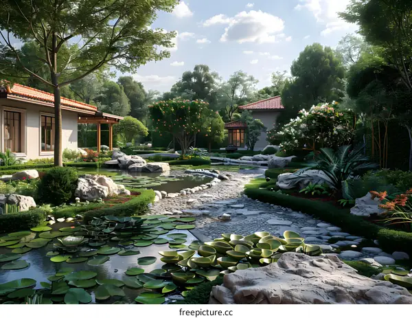 The landscape design of the garden
