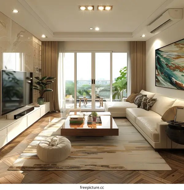 Spacious Living Room with Modern Minimalist Style