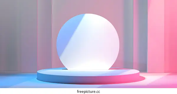 Abstract Minimalist Pastel Blue Pink 3D Render