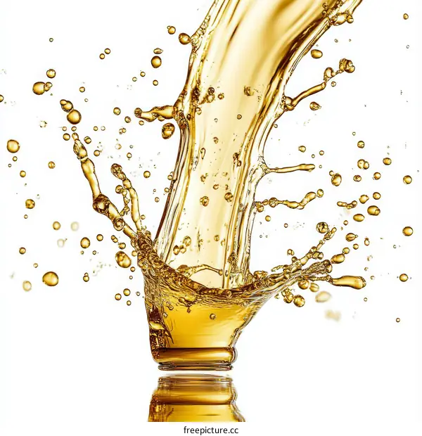 Golden Liquid Splashing