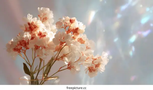 Delicate Bouquet of Pale Flowers in Soft Light