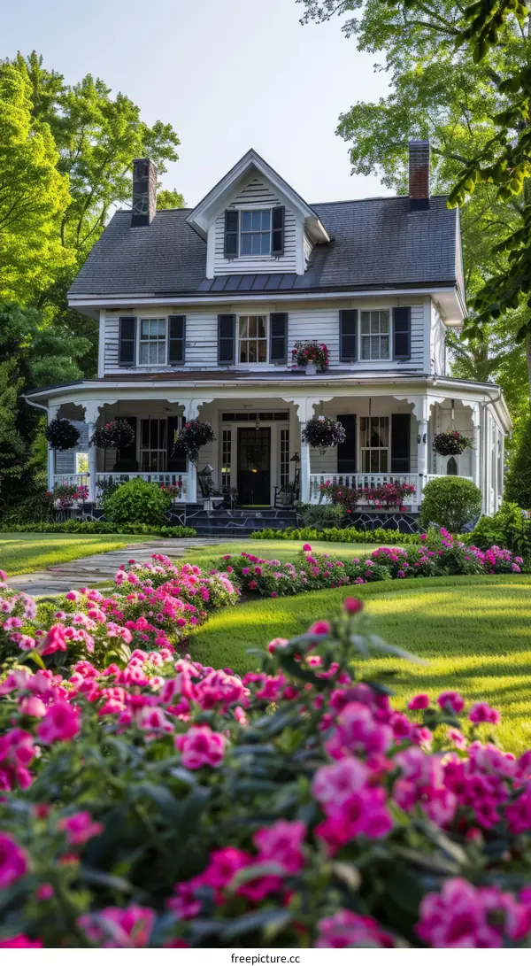 Charming Southern Home Exterior with Beautiful Landscaping