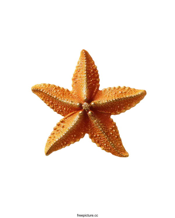 [Transparent Background PNG]Orange Gold Painted Starfish Decoration