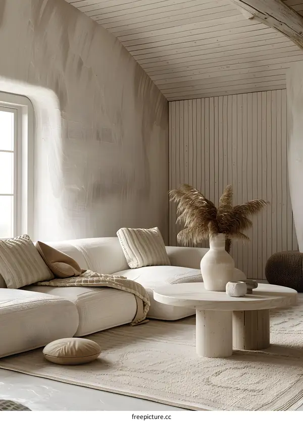 Modern interior of living room with sofa and coffee table