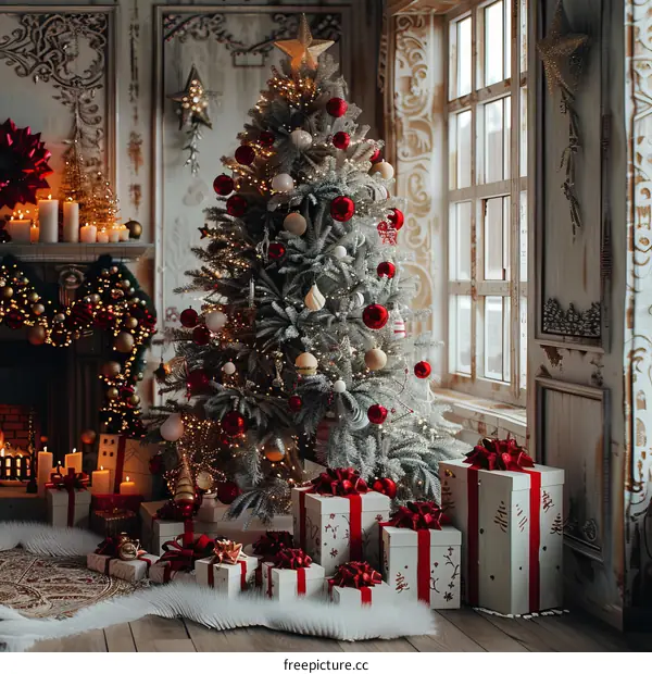Christmas Tree and Fireplace Decor