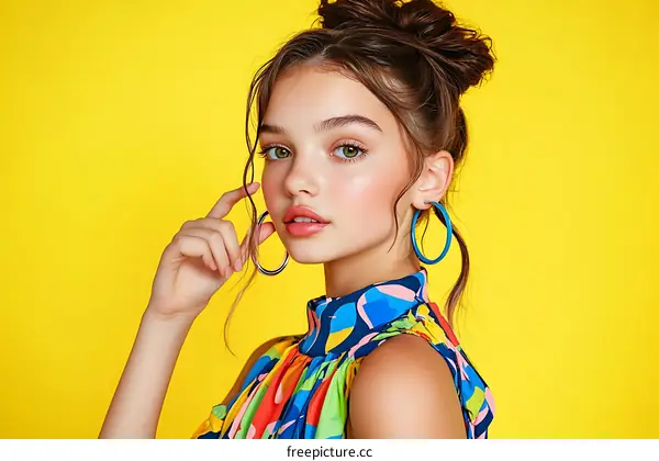 Stylish Teenager in Vibrant Fashion Portrait