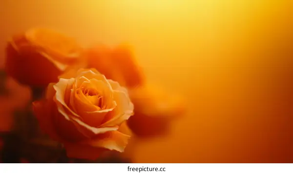 Beautiful Orange Roses in Soft Light